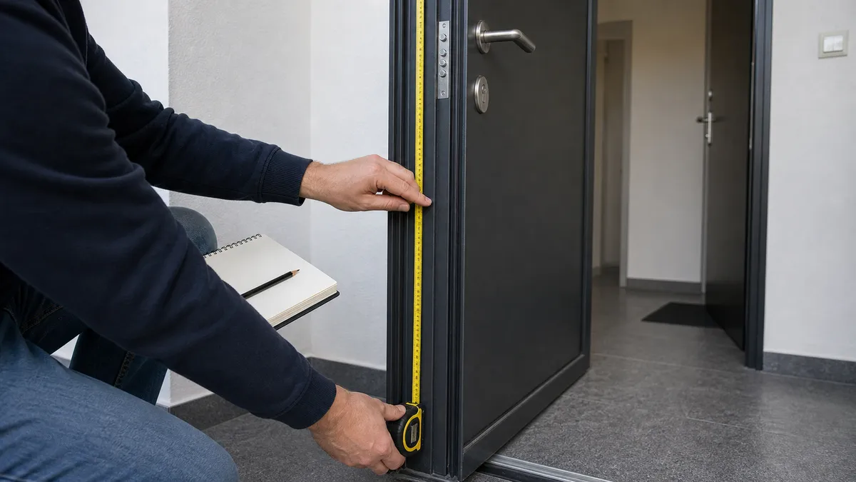 Măsurarea perimetrului unei uși metalice pentru calcul garnitură
